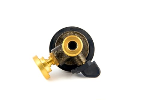 Image of Skewed Gas Safety Device with Auto Cut-Off | Gas Leakage Detector for LPG Cylinder | Automatic Gas Regulator Safety Valve for Home Kitchen (Black)