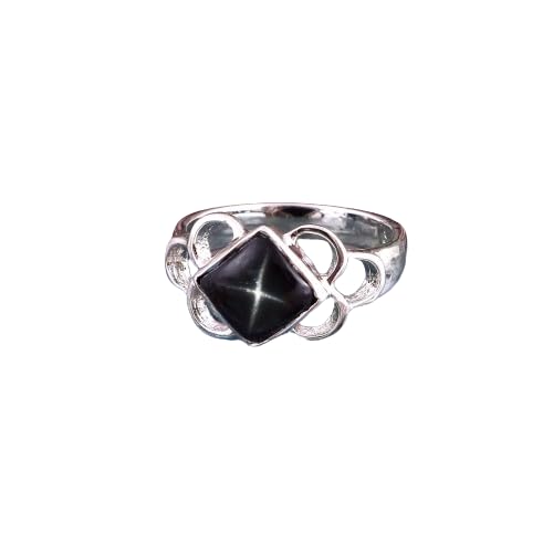 Generic Black Star Sapphire Ring Statement Handmade Ring 925 Sterling Silver Stackable Ring Promise Unique Ring