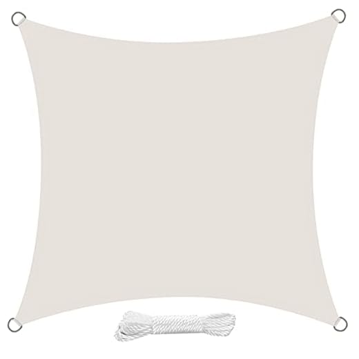 swift Voile d'ombrage Carré 4x4 Mètre Imperméable Voile Ombrage résistant à l'eau Anti UV pour Jardin Terrasse Patio, Crème