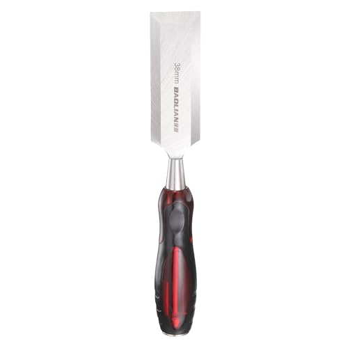 Image of sourcing map Wood Chisel 38mm / 1-1/2" CR-V Steel Beveled Edge Blade Wood Woodworking Tools with PVC Handle for Carving Woodworking DIY Projects