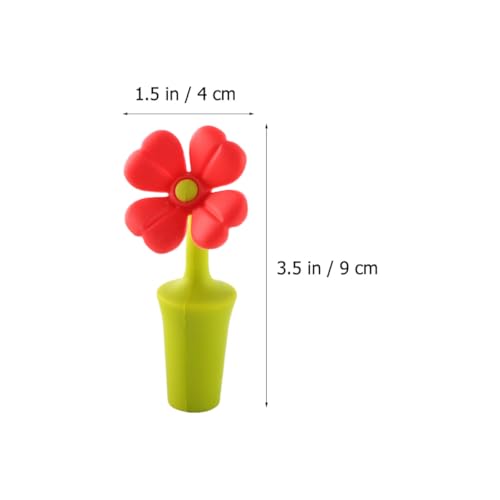 Tapones de silicona para vino que conservan la frescura con diseño de flores 3