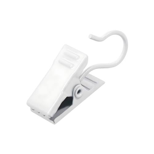 Coideal Paquete de 100 Clips Blancos para Cortinas de Acero Inoxidable Ganchos para decoración del hogar