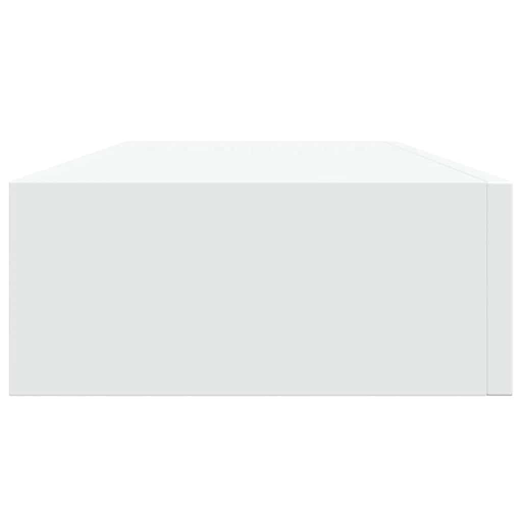 Genérico Estantes de Pared con cajón 2 uds MDF Blanco 60x23,5x10 cm,Mobiliario,Estantes y estanterías,330256