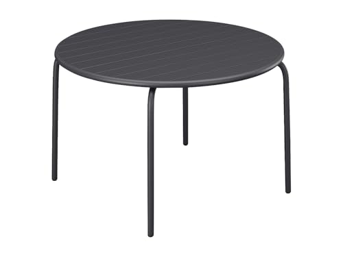 Vente unique   Mesa Redonda de jardÌn de 130 cm de di·Metro en Metal   Gris Oscuro   MIRMANDE de MYLIA