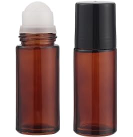 GORGECRAFT 2 Flacons à Bille en Verre de 50ml, Bouteilles en Verre sans Fuite, Flacons Roll On Rechargeables pour Huiles Essentielles et Déodorants, Parfum et Cosmétique, Voyage
