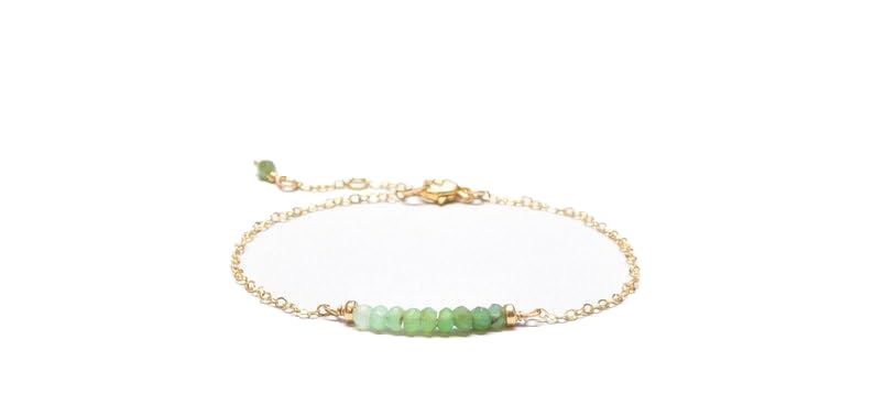 Bracelet chrysoprase en argent 925 et perles fines facettées LKBEADS