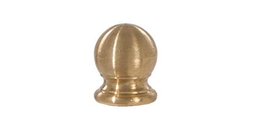 Image of B&P Lamp Solid Brass Sphere Style Unfinished Brass Finial, 3 /4 Inch Height, 1 /4-27 Tap