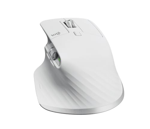 Image of Logitech MX Master 3S for Mac with Free Adobe Subscription - Wireless Bluetooth Mouse with Ultra-Fast Scrolling, Ergo, 8K DPI, Quiet Clicks, Track on Glass, Customization, USB-C - Pale Grey