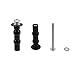 Lychee Light Toilet Seat Hinge Screw 2 Pack,Compatible with TOTO Toilet,Expanding Rubber Bolt Top Nuts Set for Top Mount Toilet Seat Tightening Kit Replacement (Black Rubber Screws-2PACK)