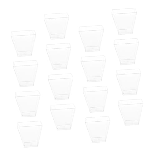 DECORNIJIA 50個 透明硬質プラスチック製 四角形デザートカップ 食品用収納ホルダー 使い捨てパーティープリン容器 ヨーグルトやムースに