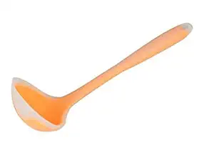 Black Olive Silicone Spoone - Non-Stick Ladle Soup Spoon & Silicone Handle Effortless Cooking with Heat Resistant Baking Tool Rice Serving Dining Table Utensils Salad Cooking Tools (Pack of 1)