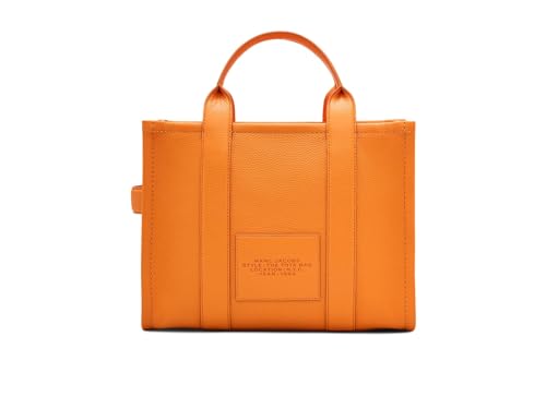 Image of Marc Jacobs, Womens, The Leather Medium Tote Bag, Tangerine, One-Size