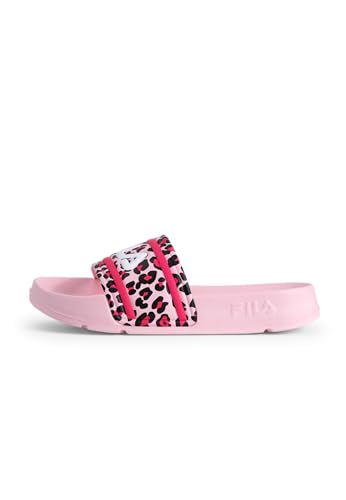 FILA Morro Bay P Slipper Teens Slide Sandal, Pink-a-Boo-Leopard,...