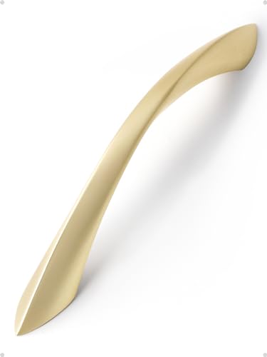 Image of Brushed Gold Cabinet Pulls 5 Inch 20 Pack Arch Twisted Brass Handles Drawer Kitchen Cupboard Bathroom Dresser Cabinet Hardware Zinc Alloy
