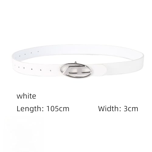 Women's jeans belt, fashionable dress decoration, shiny letter D-buckle 3cm wide belt,Dress, jeans, single needle buckle2