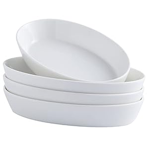 UIBFCWN Ceramic Au Gratin Dishes, 7.5”x4.5” Oval Baking Dish Oven Safe, Single Serving Casserole Dishes, Small Individual Gratin Dishes Set for Lasagna & Cobblers, 11.5oz, Set of 4
