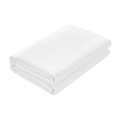 Ethereal Bedding 800 Thread Count Pima Cotton Ultra Soft 1-Piece Flat Sheet (Top Sheet) Solid White Full/Double Size