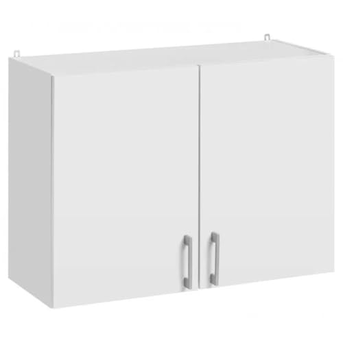 Cuisineandcie - Meuble Haut DE Cuisine ECO Blanc 2 Portes L 80 cm + 1 étagère - Rangement, Armoire Cuisine