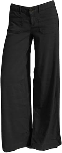 Women's Wide Leg Summer Button Down Casual Beach Pants