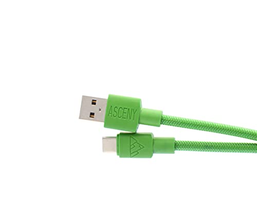 Image of Coiled & Double-Sleeved Mechanical Keyboard Cable, for Type-C Mechanical Keyboards (Green)