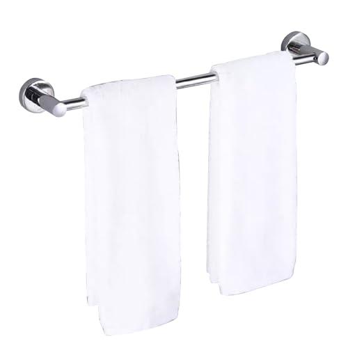 Renmlion Handtuchhalter, 90cm 100cm 110cm 120cm Einzel-Handtuchhalter aus Edelstahl, Wandmontage polierte Badetuchstange, Schraubenmontage, Silber(90cm)