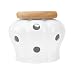 BESTONZON White Ceramic Canister Jar Container For Food Storage with Bamboo Lid,Kitchen Canister with Hole,Garlic and Ginger Storage Container