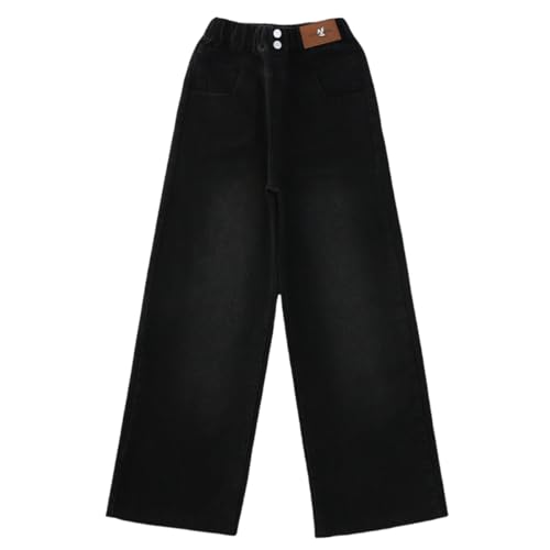 Kids Girls Baggy Jeans Casual Wide Leg High Waist Denim Pants Size 5-14 Years2