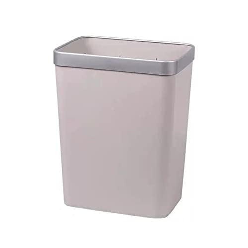 CJHFR472SG Cubo Basura Cocina Cubo de basura doméstico Simple grande/pequeño, cesta de papel de desecho Rectangular sin cubierta en cocina y baño Papelera Baño(Grey,Grande)