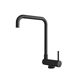 Foldable Rv Kitchen Faucet Concealed Sink Compatibility and 180° Fold-Down Design Stainless Steel Hidden Folding Sink Faucets Matte Black Finish, K-151N