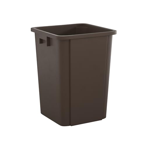 Image of Square Commercial Trash Can (Trash Can, Brown, 19 Gallon)