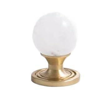 Boutons d'armoire en quartz blanc pour décoration de cuisine