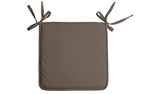 Stof - Galette de Chaise - Taille 38x38 cm - 100% Polyester - Couleur Taupe - Modèle Nelson - Qualité Exceptionnelle - Confortable et Élégant - Facile...