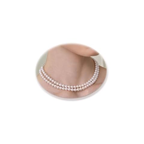 Pearl Layered Necklace for Women 6mm Pearl Choker Chain Necklace Gifts for Women Mom Grandma Cover