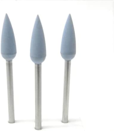 Silicone Blue Fine Pointed Teardrop Polisher 15.5mm x 5.6mm Made in Germany Pack of 10 by JTS