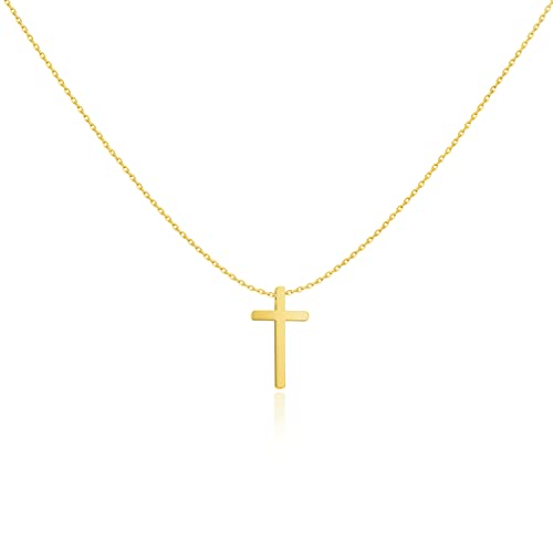 Colgante de mujer original formado por una fina cruz. Cadena de acero quirúrgico bañada en plata/oro para mujer, niña ideal para regalo del día de la madre, cumpleaños, aniversario. Joyería mujeres