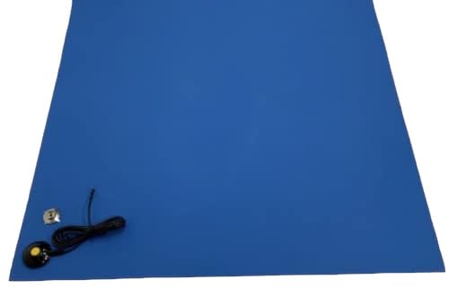ESD Dissipative Mat Kit - Royal Blue - Heat Resistant Soldering Mat with Grounding Cable (3' x 10' (36