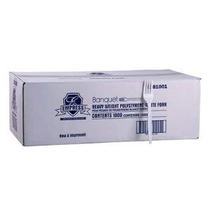 Empress Heavyweight Disposable Fork, White, 1000 Forks/Carton (1 Carton)
