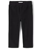 The Children's Place Baby Toddler Girls Warm Fleece Pull On Pants, Black, 18-24 Months
