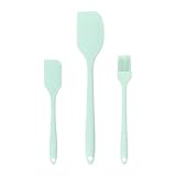 Compatible For 3 Piece Kitchen Baking Set All In One Silicone Spatula Oil Brush Butter Single Cake Scraper Tool(Green)