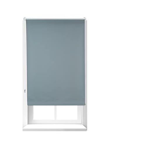 Relaxdays Estor Opaco Térmico, Sin Taladrar, Enrollable, Cadena, 1 Ud, Tela-Aluminio, Gris, 70 x 160 cm