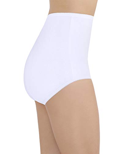 Vanity Fair Women's High Waisted Underwear, Full Coverage Ladies Panties, Perfectly Yours Briefs, Cotton - Star White, 11