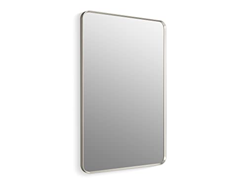 KOHLER Essential 30 in. W x 45 in. H Rectangular Framed Wall Mount Bathroom Vanity Mirror in Brushed Nickel
