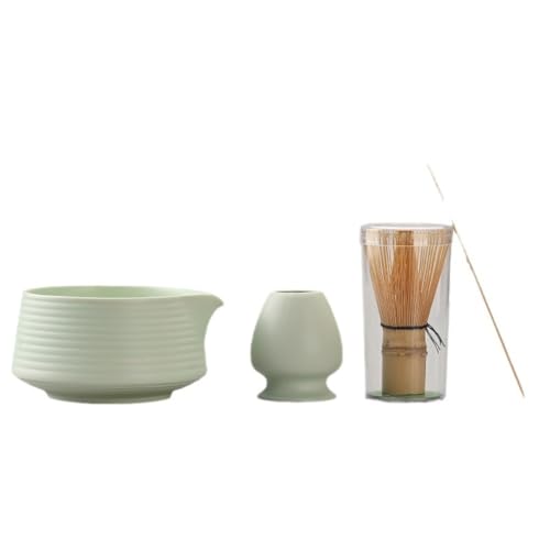 抹茶 セット 茶道具 4点セット 竹製茶筅 陶器製 抹茶茶碗 茶筅立て 軽量で持ち運びやすく お手入れも簡単 家庭用、オフィス用、ギフト(誕生日、敬老の日、父の日、母の日、クリスマス、お正月など)