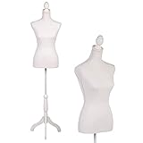 FDW Manikin 60”-67”Height Adjustable Female Dress Model Display Torso Body Tripod Stand Clothing Forms...