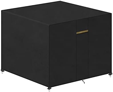 VANSHEIM Garden Furniture Cover Waterproof Outdoor Garden Table Cover Home Covers with Waterproof Windproof Anti-UV Heavy Duty 420D Oxford Fabric Square Black 90x90x90cm