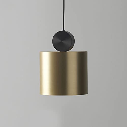 Lámpara colgante nórdica LED de techo en metal dorado y negro para cocina