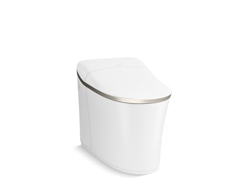 Kohler K-77795-0BN Eir One-piece Elongated Smart Toilet with Dual flush, Vibrant Brushed Nickel