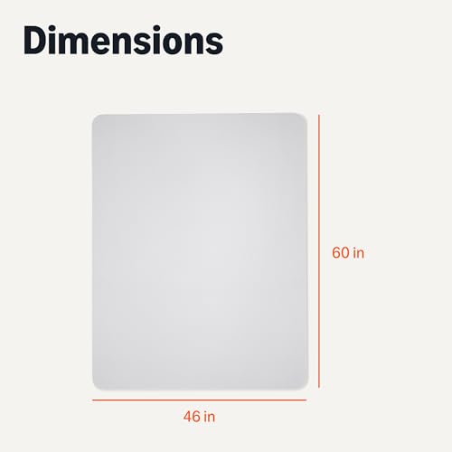 Image of Amazon Basics Office Chair Mat for Hard Floors, Clear, Smooth Surface, Protects Hard Floors, 46 inch x 60 inch