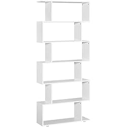 Estanteria 6 Huecos Conforama HOMCOM Estanteria Libreria 6 Estantes Madera Forma S 80x24x191 cm Estantes Color Blanco