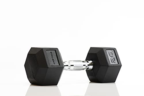 Tru Grit Fitness Rubber Hex Dumbbell (20Lb) #TOP2